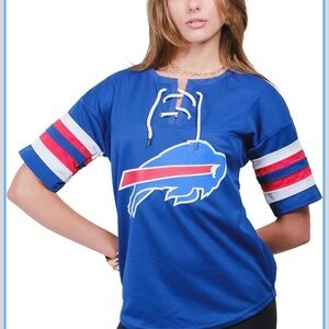 NWT Buffalo Bills Women's Blue and Red Jersey Top